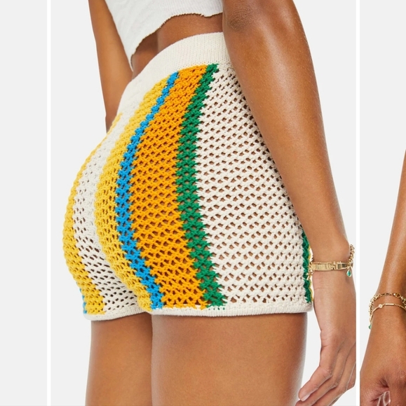 NWT High Waisted Blissful Booty Shorts Crochet Amber Waves Coverup Size L - Picture 2 of 8
